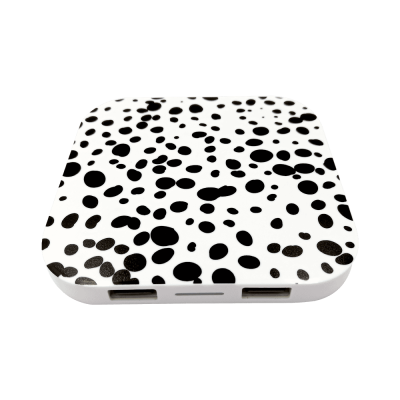 Black and white circular square wireless charger