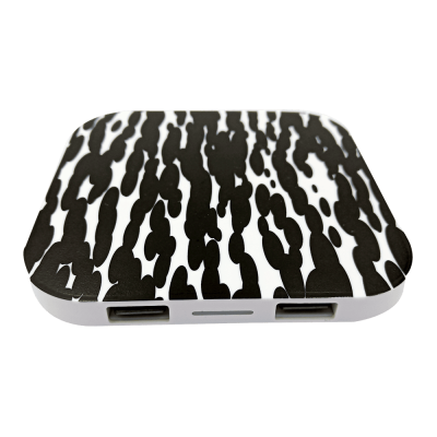Black striped square wireless charger