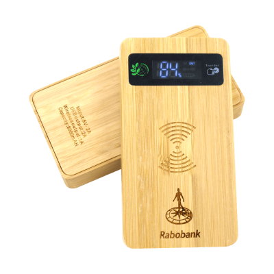 Rectangular bamboo wood mobile wireless charger