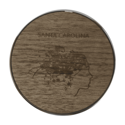 Round walnut wood mobile wireless charger